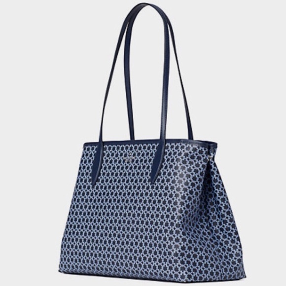 KATE SPADE ♠️ New York 💙BLUE MULTI💙 SPADE LINK  TOTE BAG 🌟LIKE NEW🌟 - Picture 16 of 17